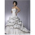 Ball Gown Strapless Chapel Train Ruffles Wedding Dress